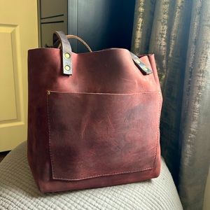Merlot Medium Classic Portland Leather Tote